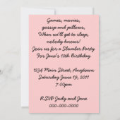 Retro Slumber Party Kaart (Achterkant)