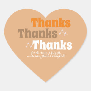 Retro Small Business Stars Groovy Bedankt Hart Sticker