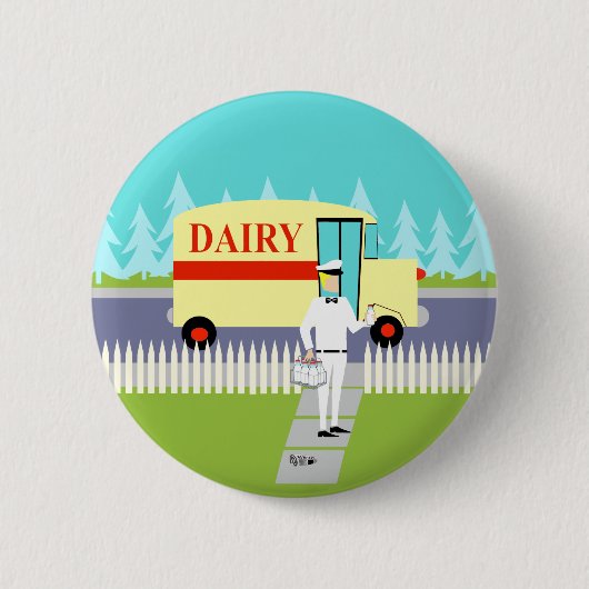 Retro Small Town Milkman Button (Voorkant)