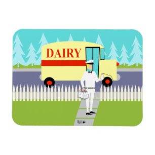 Retro Small Town Milkman Flexible Magnet Magneet