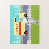 Retro Small Town Milkman Puzzle Legpuzzel (Verticaal)