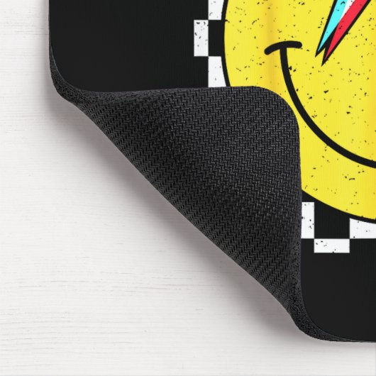 Retro Smile Face Checkered Pattern Preppy Happy Fa Muismat (Hoek)