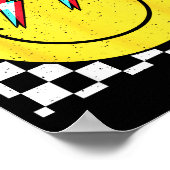 Retro Smile Face Checkered Pattern Preppy Happy Fa Poster (Hoek)