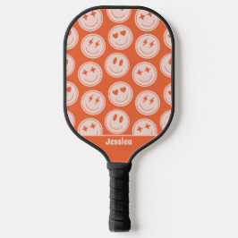 Retro Smile Patroon Aangepaste naam Pickleball Pad Paddle
