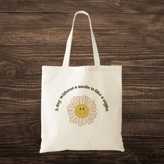 Retro Smile Quote Tote Bag