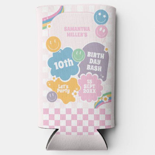 Retro Smiles Pastel Groovy Verjaardag (Voorkant)