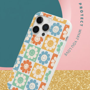Retro Smiley Daisy Flowers Kleurrijke Patroon iPho iPhone 15 Pro Max Hoesje