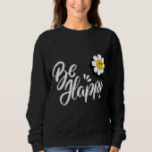 Retro Smiley Daisy - Just Be Happy Flower Power  Trui (Voorkant)