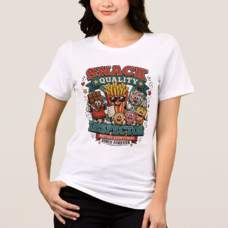Retro Snack Kwaliteitsinspecteur Vintage Cartoon E Tri-Blend Shirt