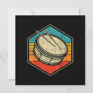 Retro  Snare Drum - Marching Band Drumline Bedankkaart
