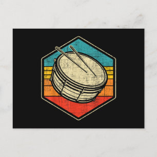 Retro Snare Drum - Marching Band Drumline Feestdagenkaart