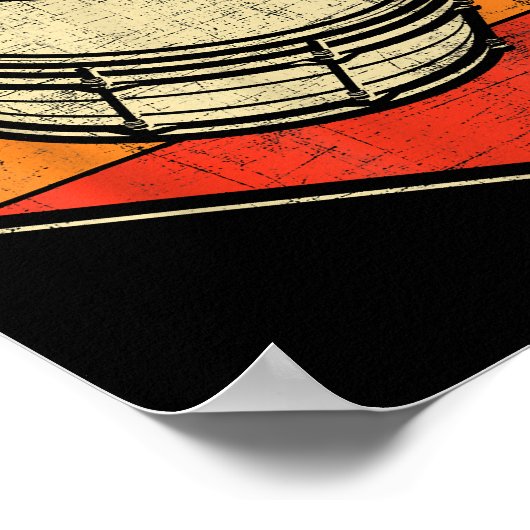 Retro  Snare Drum - Marching Band Drumline Poster (Hoek)