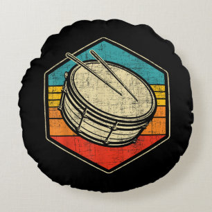 Retro Snare Drum - Marching Band Drumline Rond Kussen