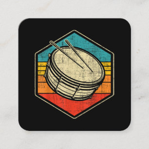 Retro  Snare Drum - Marching Band Drumline Vierkante Visitekaartje