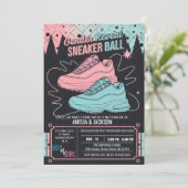 Retro Sneaker Ball Uitnodiging 90s Gender Reveal (Staand voorkant)