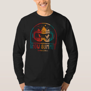 Retro Sneeuw Summit Ski Avontuur T-shirt