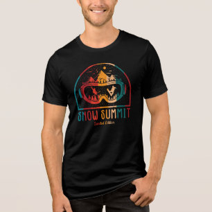Retro Sneeuw Summit Ski Avontuur T-shirt