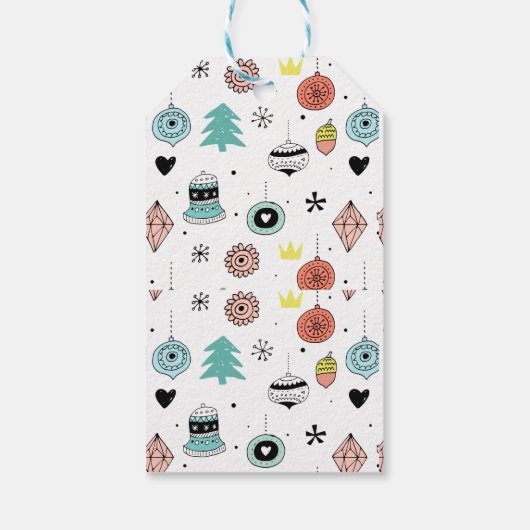 Retro sneeuwman blij kerstmis cadeaulabel (Achterkant)