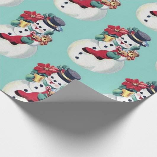 Retro  sneeuwman inpakpapier (Hoek)