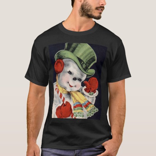 Retro Sneeuwman T-shirt (Voorkant)