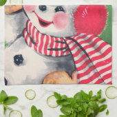 Retro  sneeuwpop Keukenhanddoek (Gevouwen)