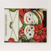 retro sneeuwpoppen jigzaag puzzel legpuzzel (Horizontaal)