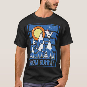 Retro Sneeuwtop Ski Sunset T-shirt