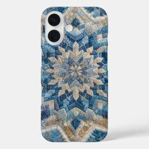 Retro sneeuwvlok Kaleidoscoop Quilt iPhone 16 Hoesje
