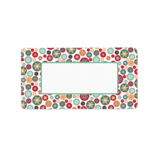 Retro Sneeuwvlok Kerstmis Mailing of Gift Etiket (Voorkant)