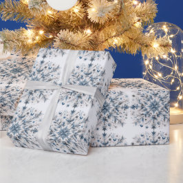 Retro Sneeuwvlok Winter Patroon Cadeaupapier