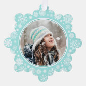  Retro Sneeuwvlokken Foto Kerstvakantie Ornament Kaart (Voorkant)