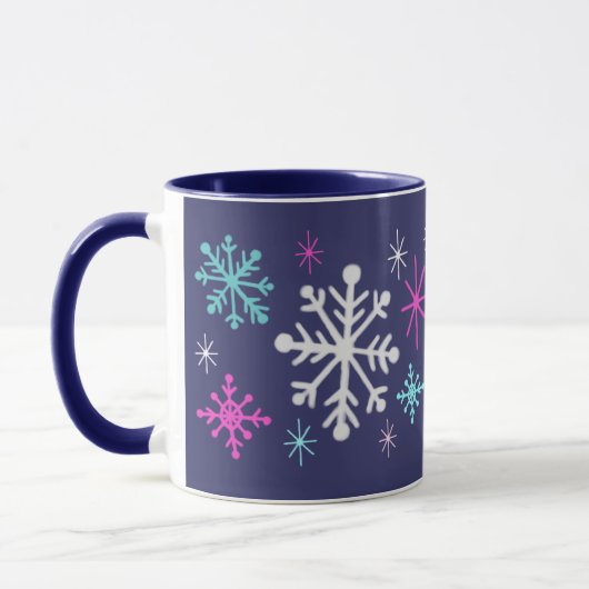 Retro Sneeuwvlokken Koffie Mok (Links)