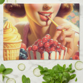 Retro Snoep meisjes Theedoek (Gevouwen)