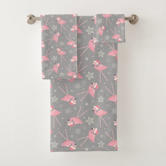 Retro Snoep Pink Flamingos ©studioxine Bad Handdoek (Insitu)