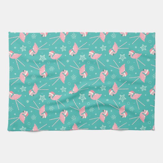 Retro Snoep Pink Flamingos ©studioxine Theedoek (Horizontaal)