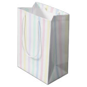 Retro Snoep Stripes Pastel Multicolor Medium Cadeauzakje (Achterkant Gekanteld)