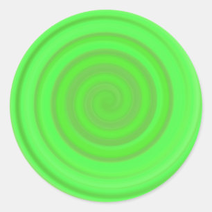 Retro Snoep Swirl in Lime Green Ronde Sticker