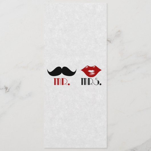 Retro snor aangepaste bruiloft menu (Achterkant)