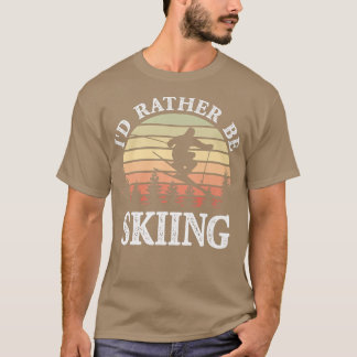 Retro Snow Ski ik zou liever wintersport gaan doen T-shirt