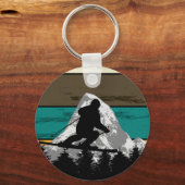 Retro Snow Skiing Mountain Slopes Ski Fields Sleutelhanger (Voorkant)