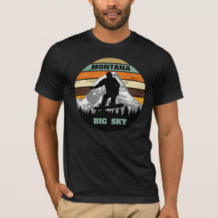 Retro Snowboard Montana Mountain Ski Field Slopers T-shirt