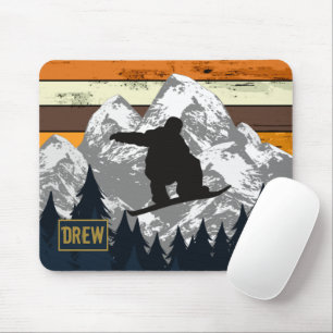 Retro Snowboard Skiing Mountain Ski Slopes Name Muismat