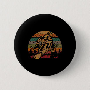 Retro Snowboard Sunset Snowboarding Gift Winter Sn Ronde Button 5,7 Cm