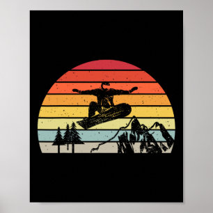 Retro Snowboarden Bergen Snowboard Sno Poster