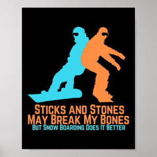 Retro Snowboarden cadeau voor snowboarders Poster