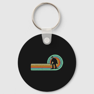 Retro Snowboarden Design Snowboarder 70s Sleutelhanger