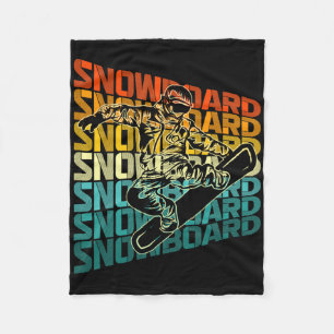 Retro Snowboarden Wintersport Design SN Fleece Deken