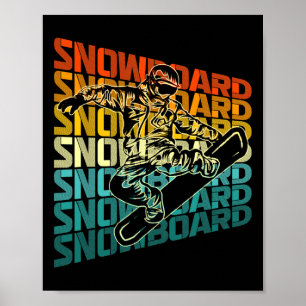 Retro Snowboarden Wintersport  Design SN Poster