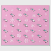 Retro - Snowflakes & auto Cadeaupapier (Vlak)