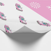 Retro - Snowflakes & auto Cadeaupapier (Hoek)